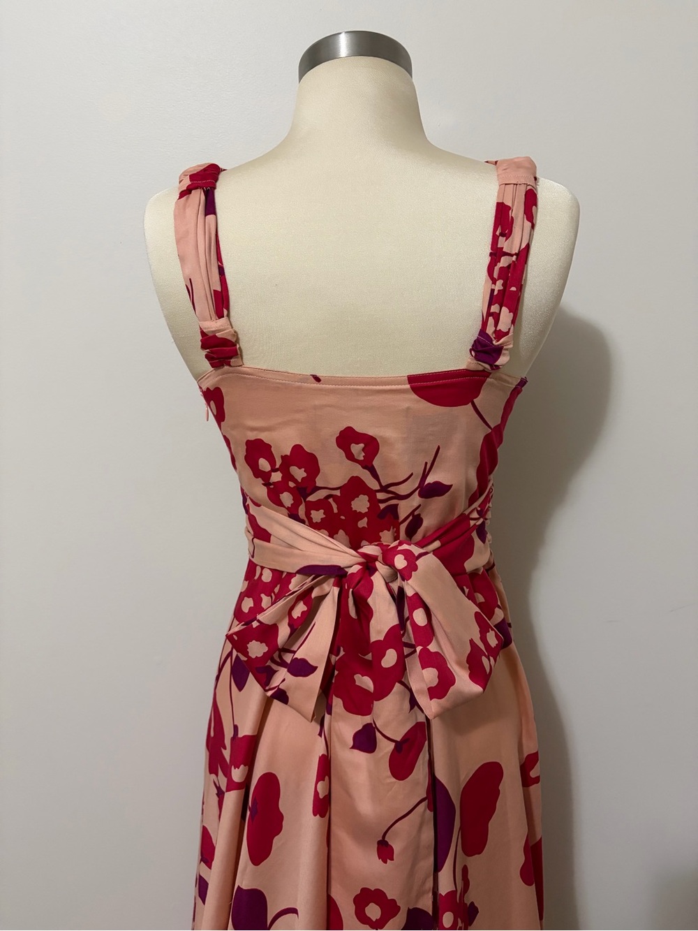 Marc Jacobs Barneys Coop Sleeveless Pink/Peach Floral Midi Dress Sz 4 - Picture 7 of 9